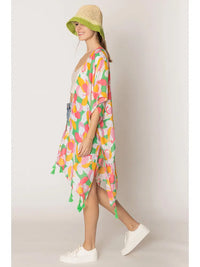 Fawn Floral Tassel Summer Kimono