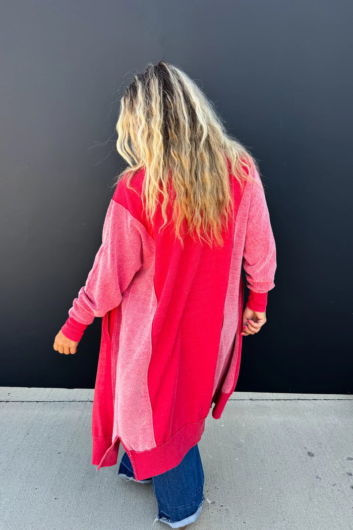 Desi Sweatshirt Cardi - Red