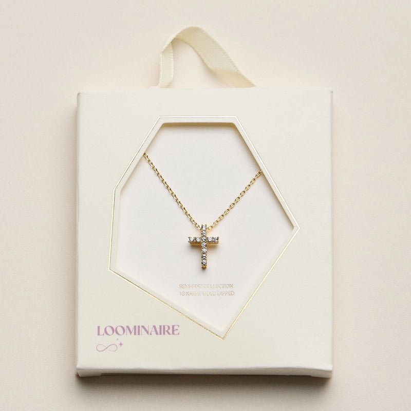 Shining Cross Pendant Necklace