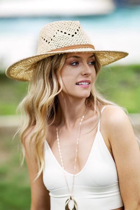 Eyelet Panama Hat