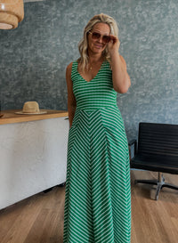 Luciana Stripe Dress - Green