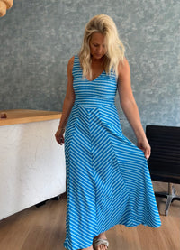 Luciana Stripe Dress - Blue