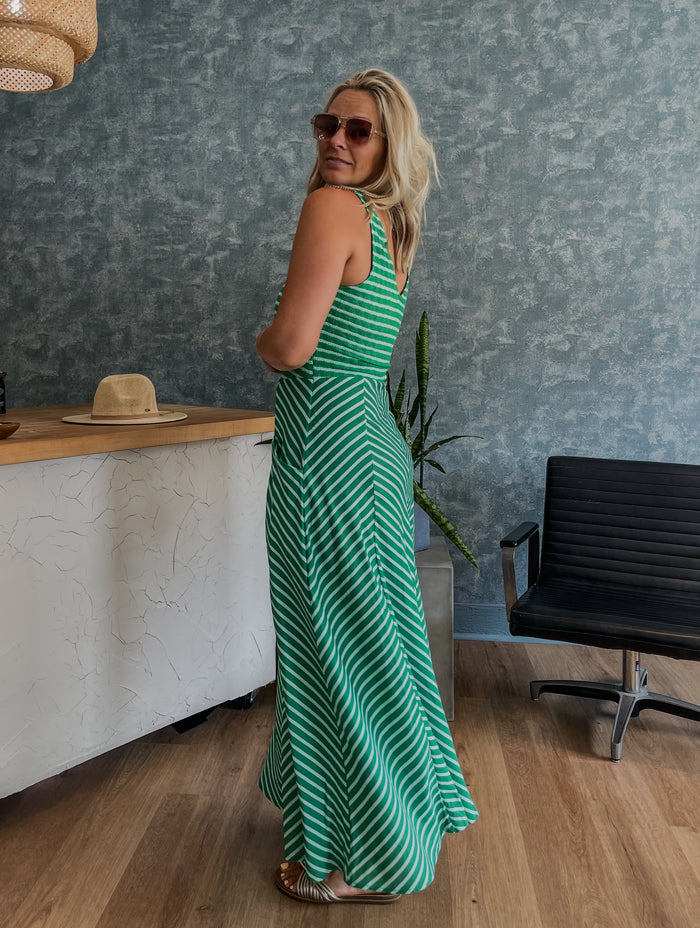 Luciana Stripe Dress - Green