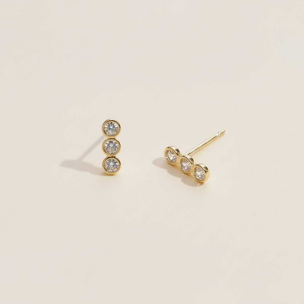 Sparkle Linked Studs -gold
