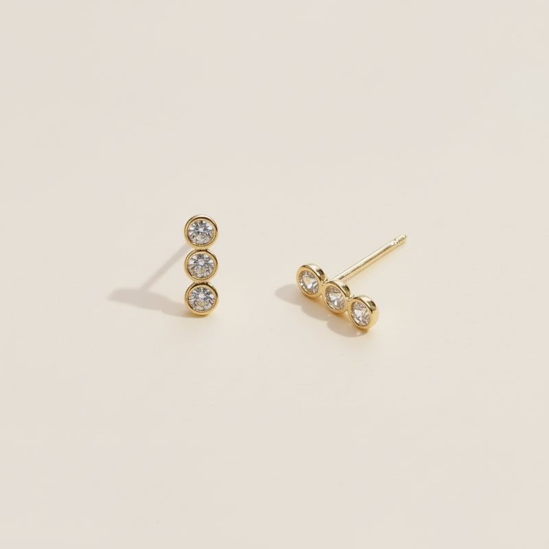 Sparkle Linked Studs -gold