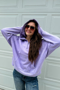 Easy Mineral Washed Hoodie - Lilac