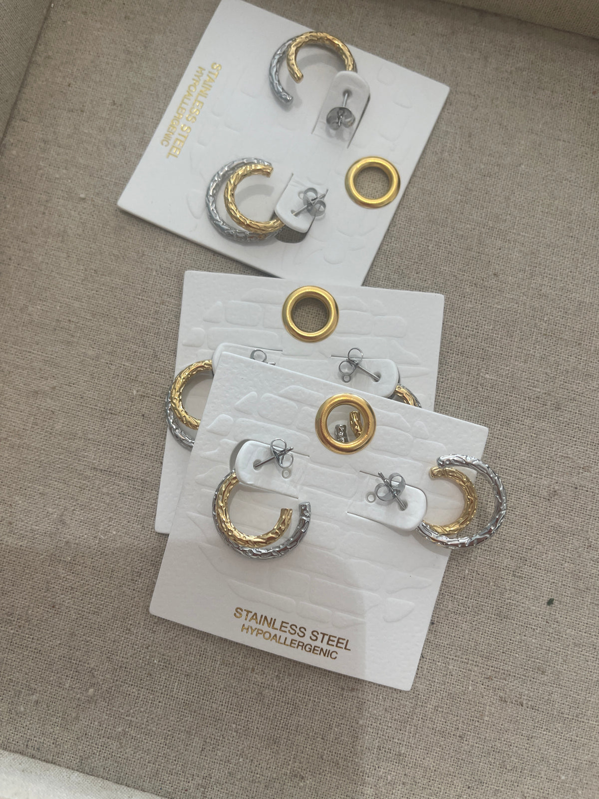 Double Hoop Stainless Steel- gold/silver