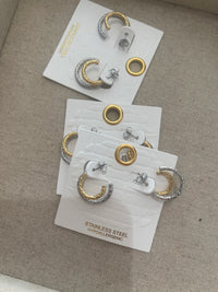 Double Hoop Stainless Steel- gold/silver