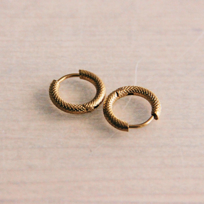 Textured Gold Hoop