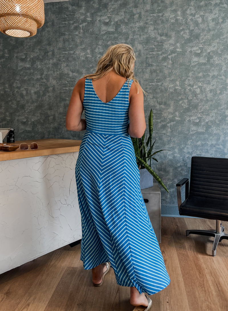 Luciana Stripe Dress - Blue