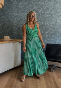 Luciana Stripe Dress - Green