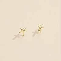 Cross Studs -gold