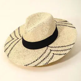 Straw Details Sun Hat- Ivory