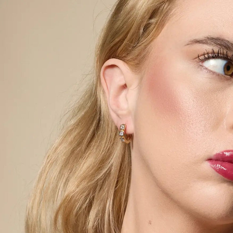 Sparkle Huggie Hoops