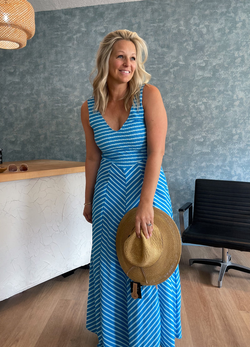 Luciana Stripe Dress - Blue