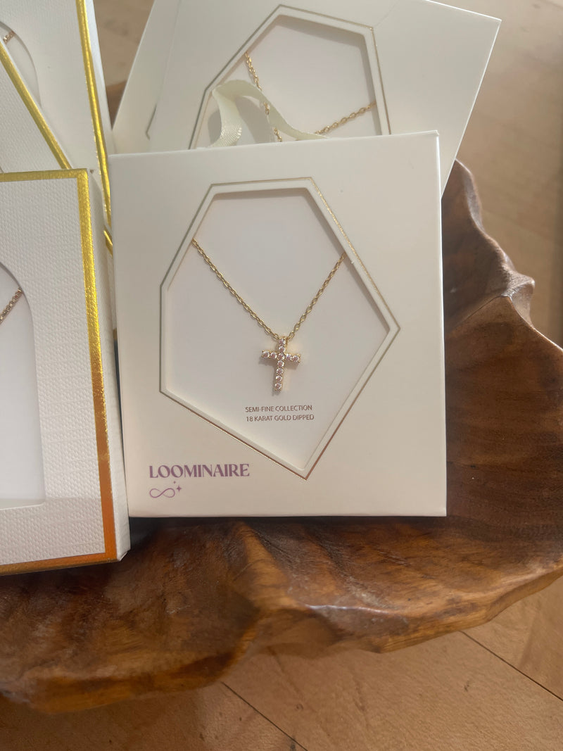 Shining Cross Pendant Necklace