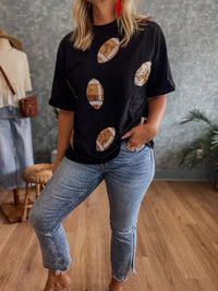 Kickoff Sequin Football Tee