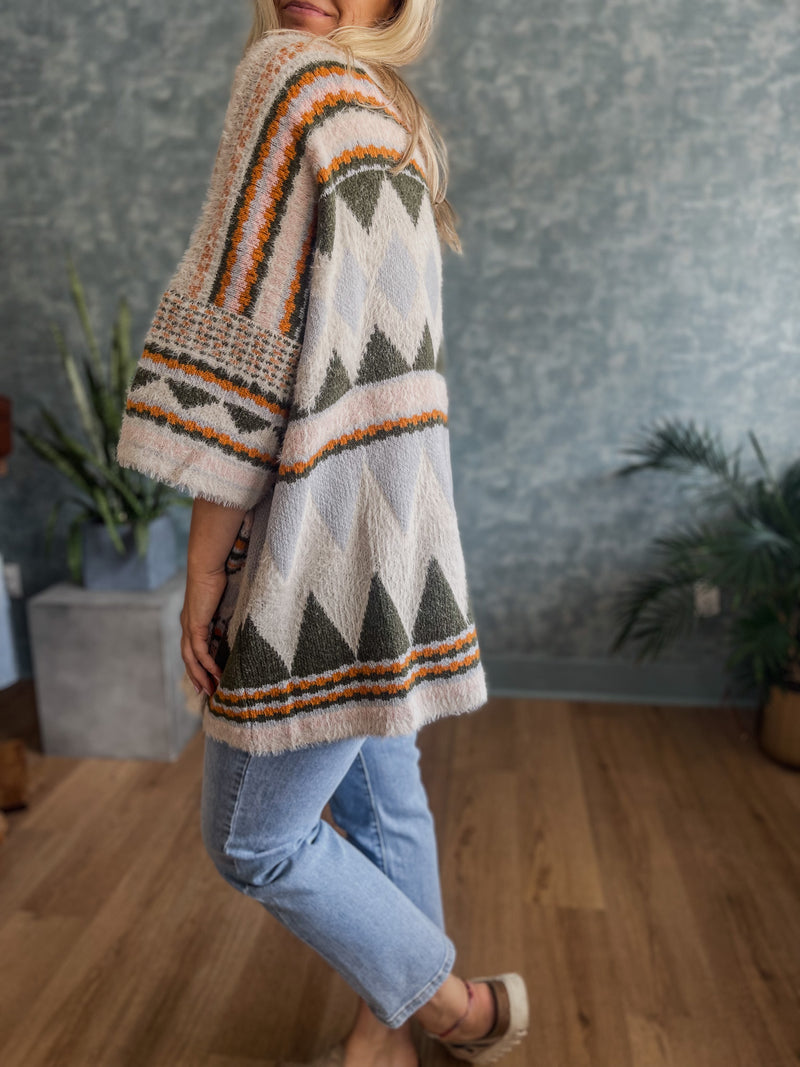 Ruana Tribal Wrap Cardigan