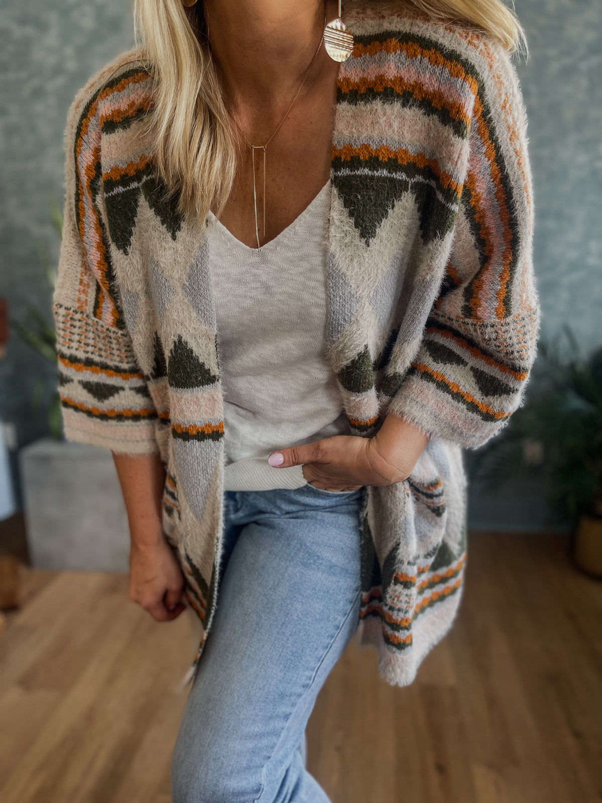 Ruana Tribal Wrap Cardigan