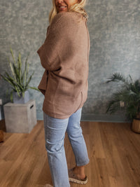 Mocha Ribbed Oversized Cardigan