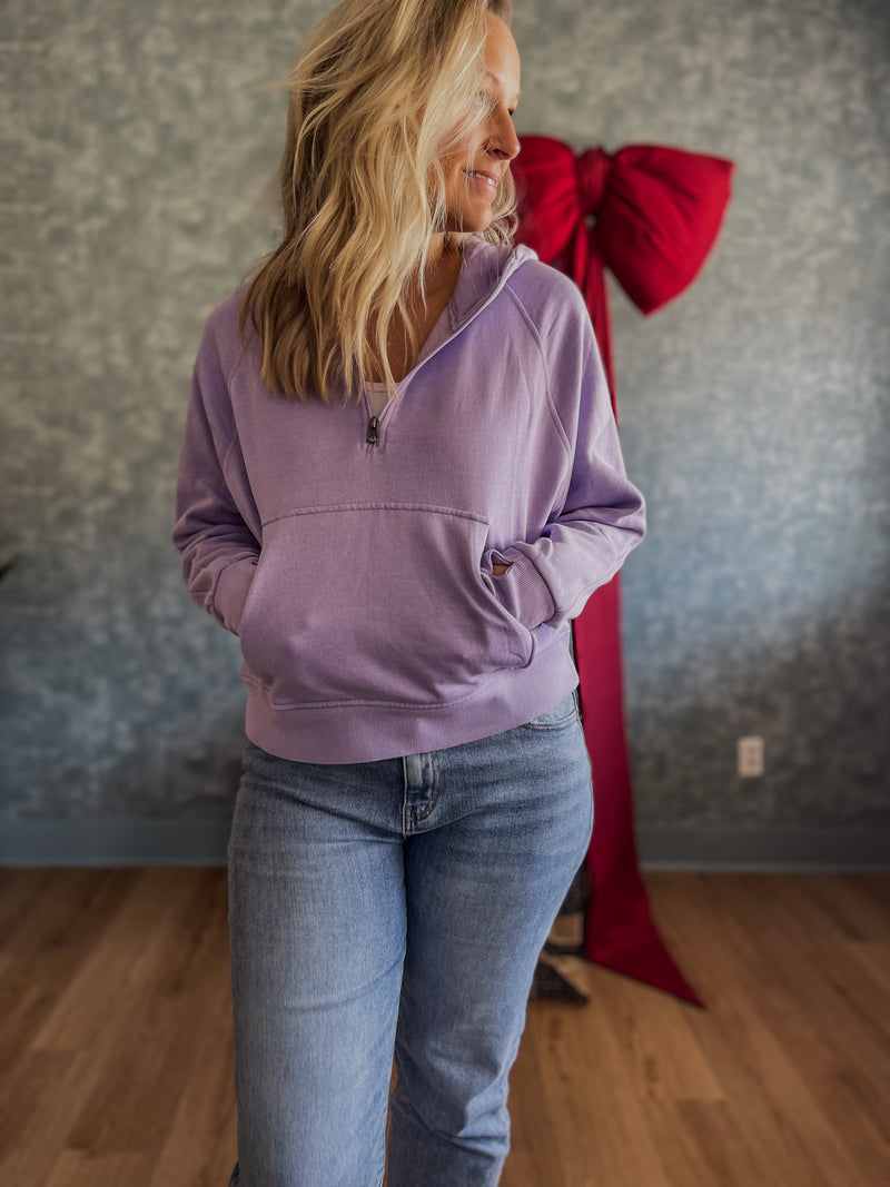 Easy Mineral Washed Hoodie - Lilac