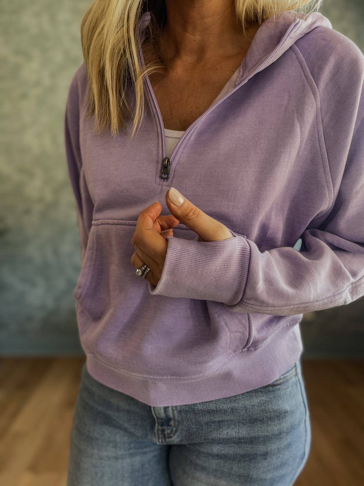 Easy Mineral Washed Hoodie - Lilac