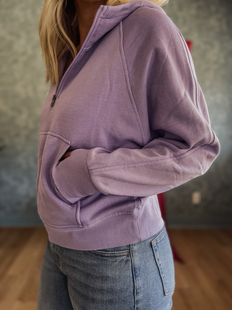 Easy Mineral Washed Hoodie - Lilac