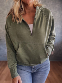 Easy Mineral Washed Hoodie - Sage