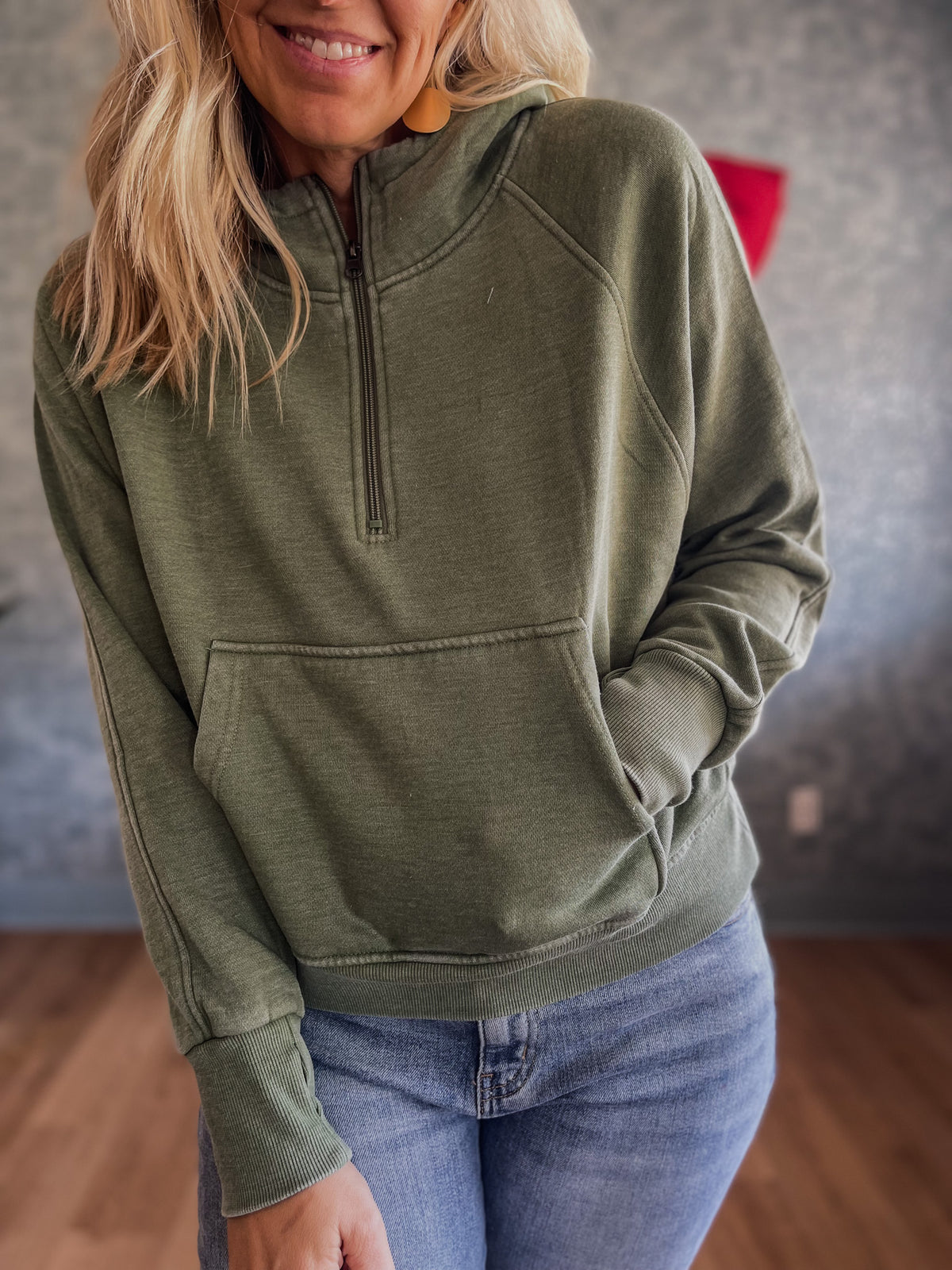 Easy Mineral Washed Hoodie - Sage