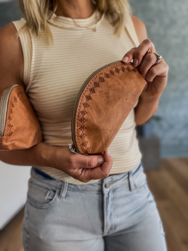 Blossom Leather Pouch - 2 sizes