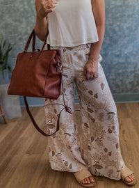 Flower Flow Pant - Taupe/White