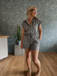 Off-Duty Scuba Romper - Gray