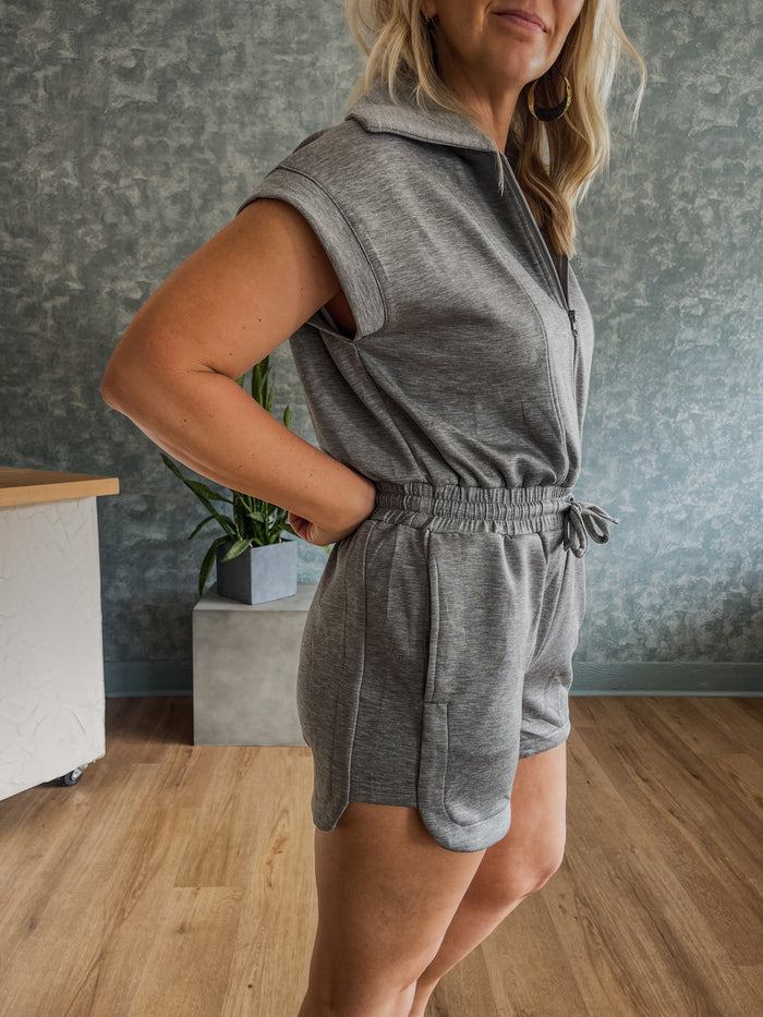 Off-Duty Scuba Romper - Gray