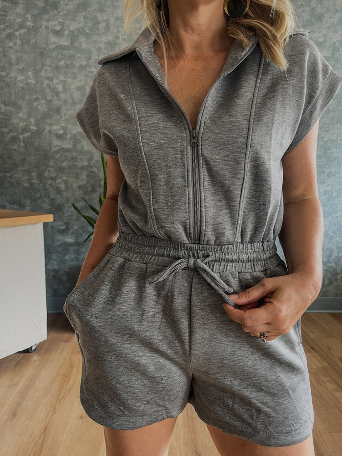 Off-Duty Scuba Romper - Gray