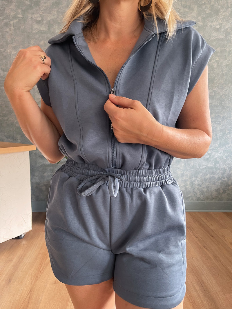 Off-Duty Scuba Romper - Blue