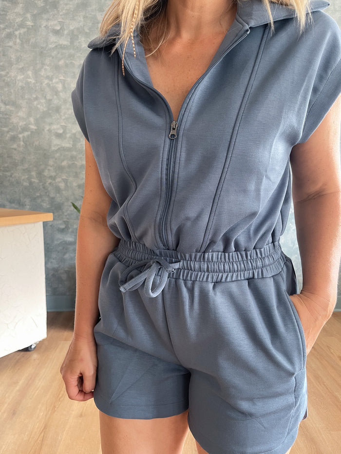 Off-Duty Scuba Romper - Blue