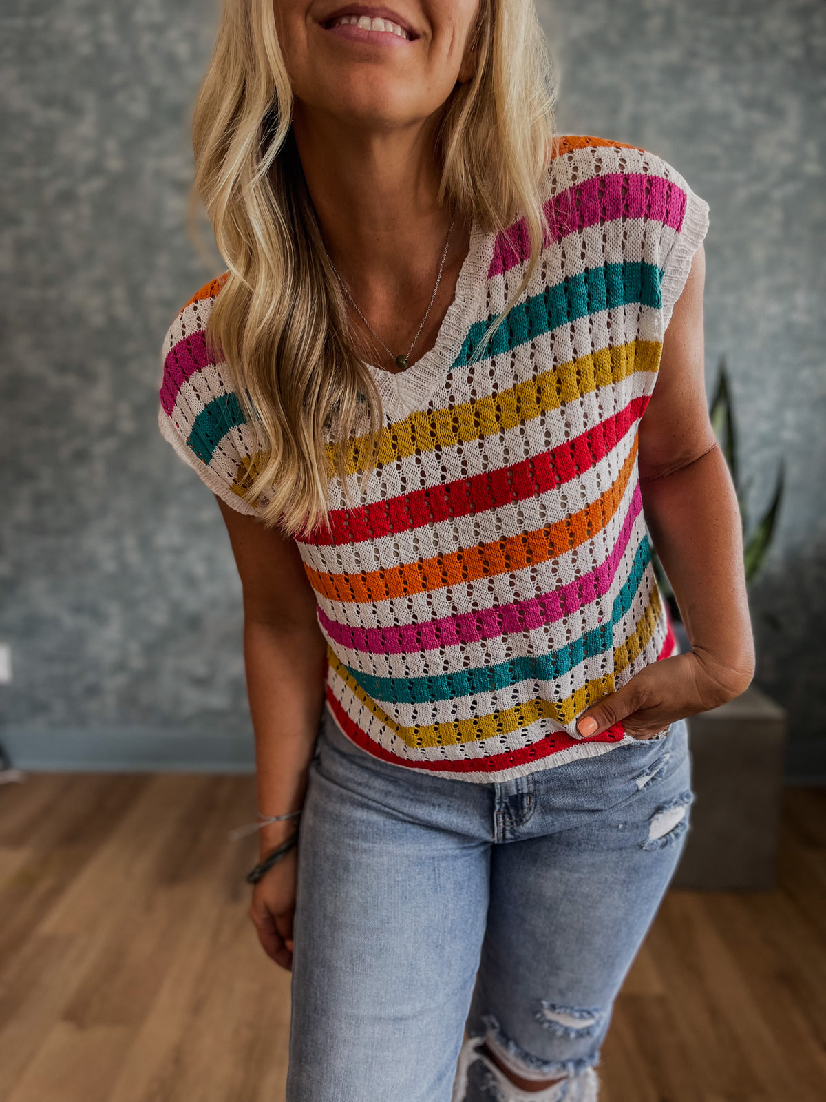 Callie Stripes Knit Top