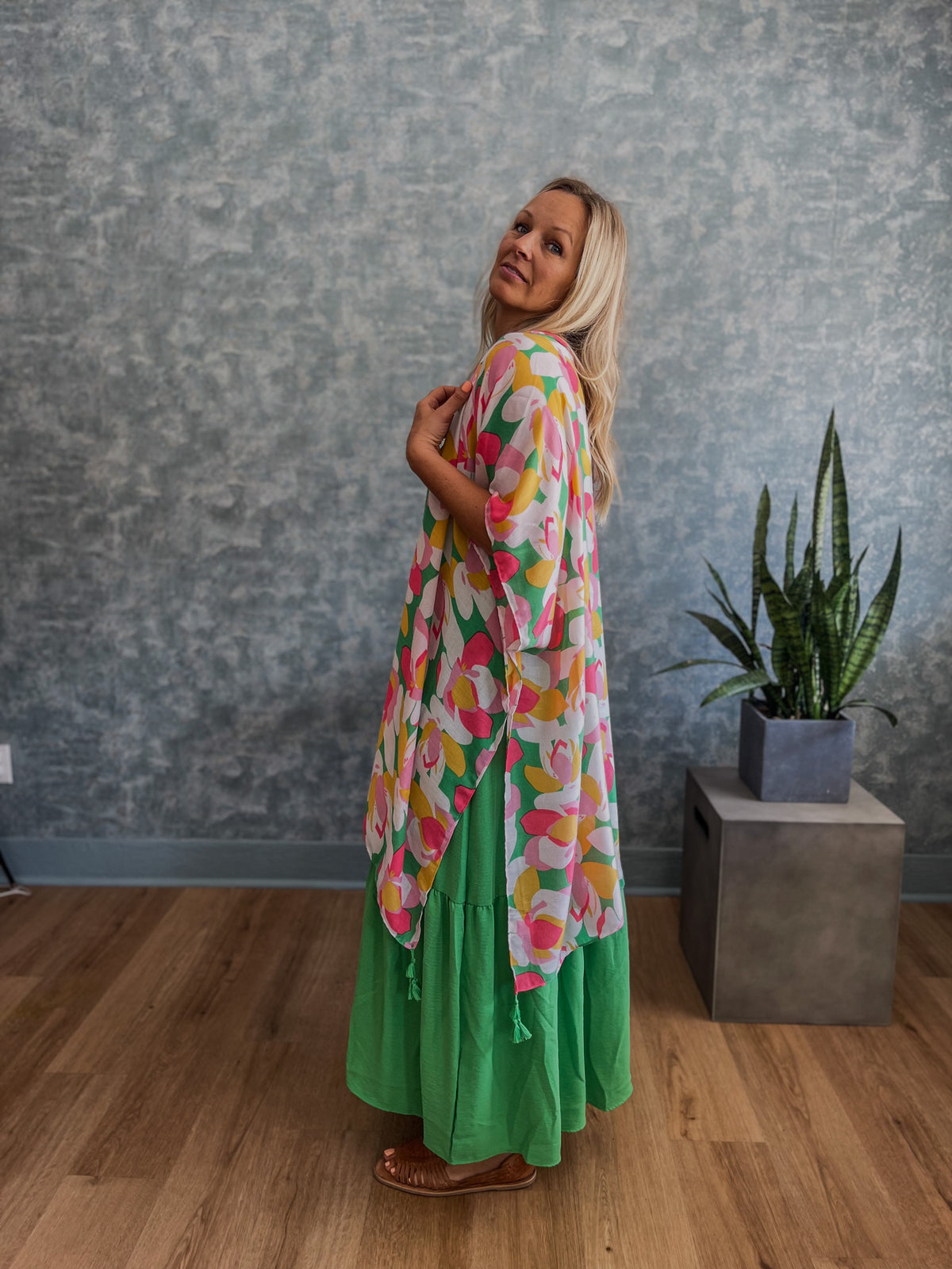 Fawn Floral Tassel Summer Kimono