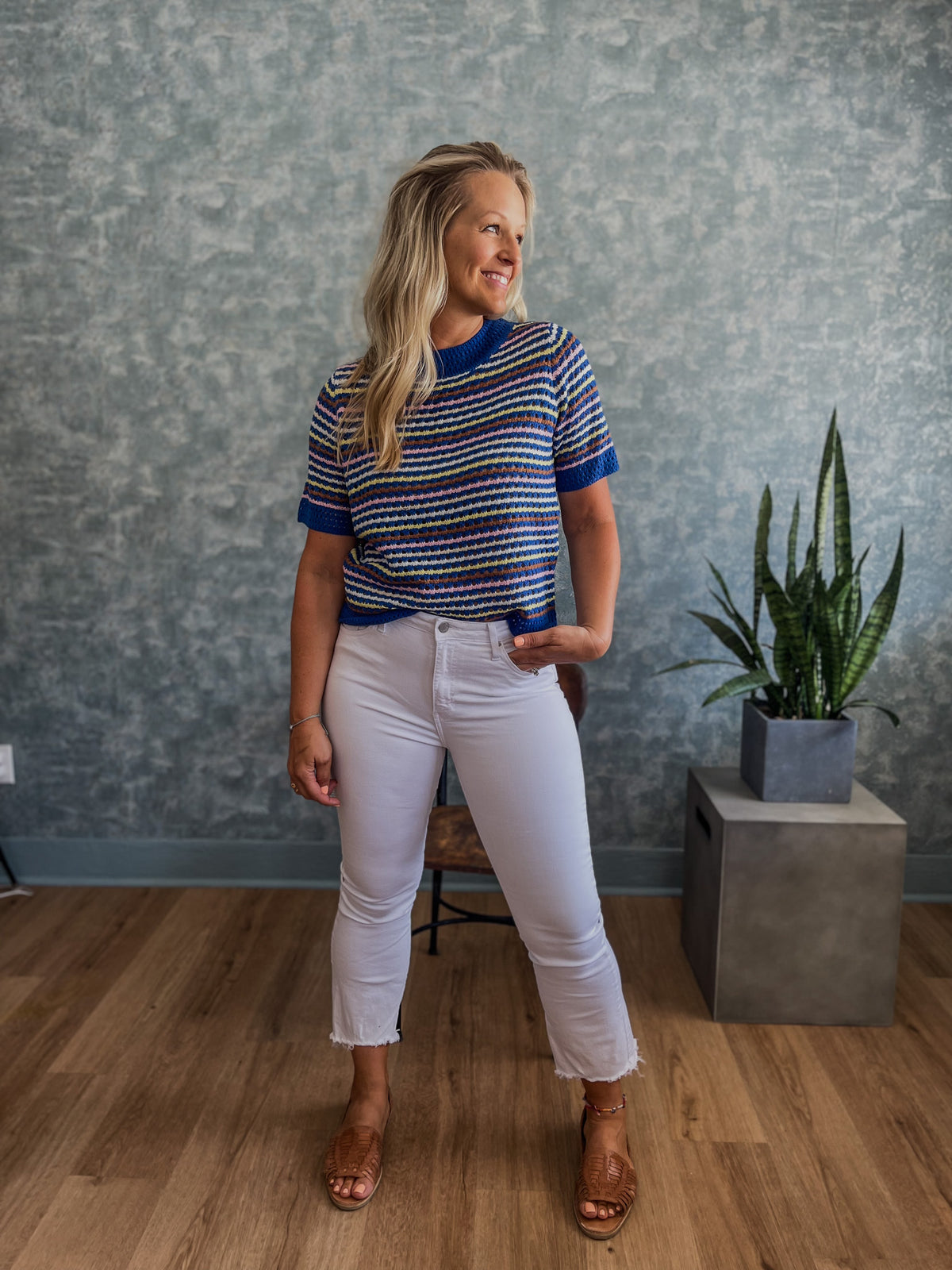 Abby Summer Stripe Knit Top