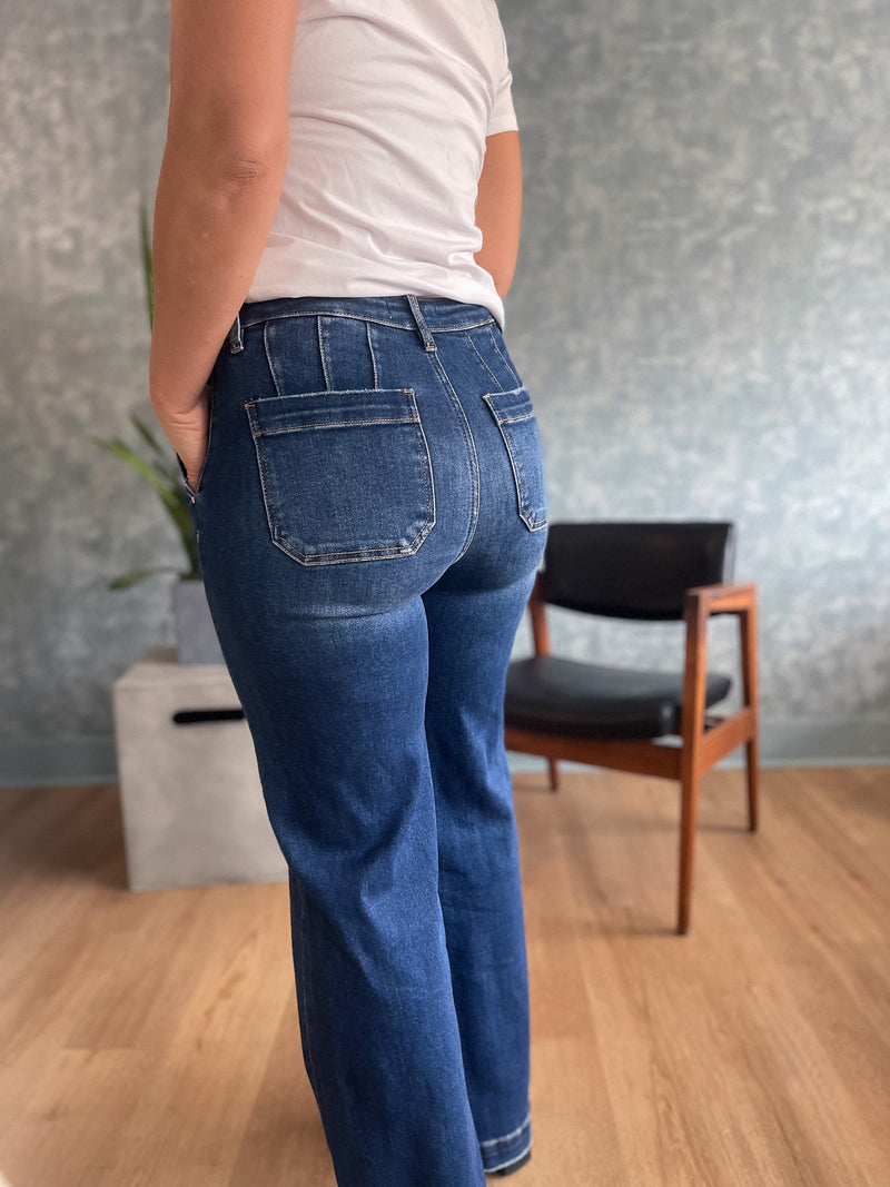 Dena Dark-Wash Trouser Jeans