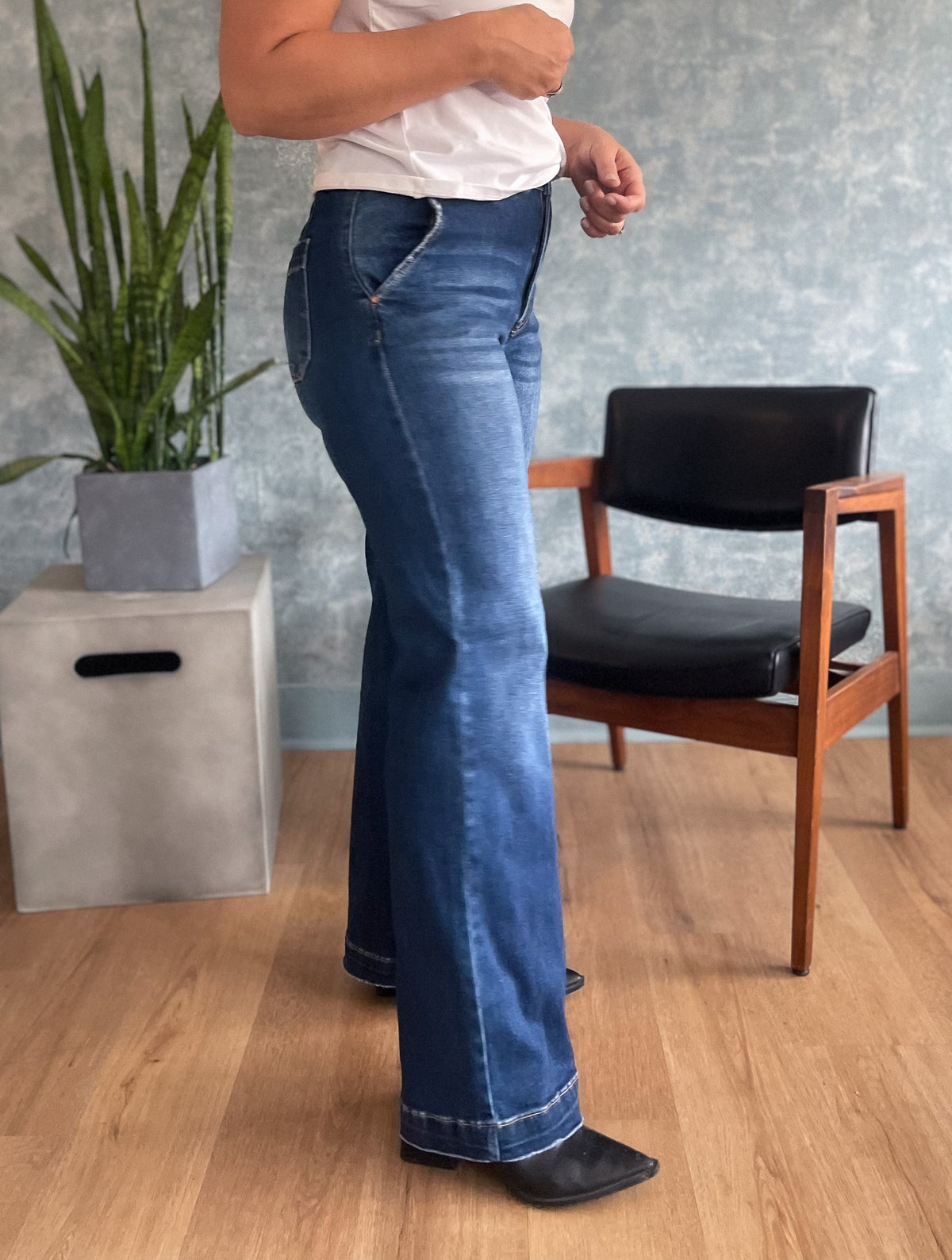 Dena Dark-Wash Trouser Jeans