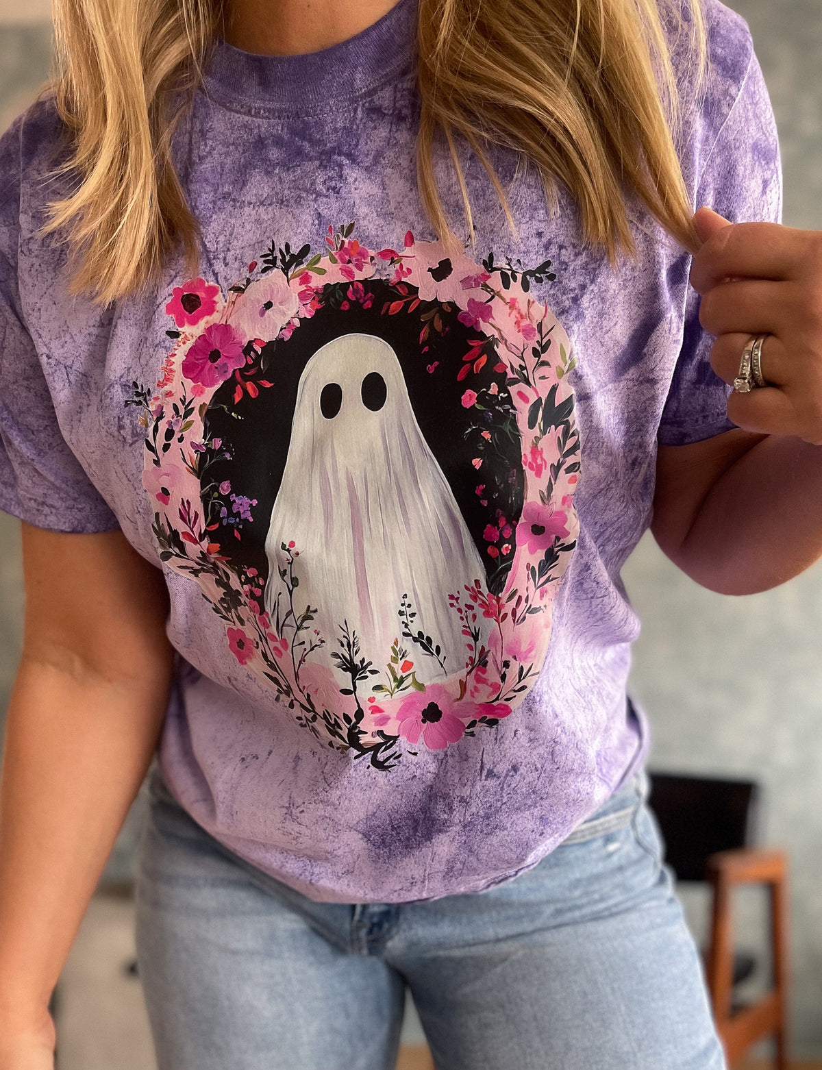 Lavendar Ghosted Tee