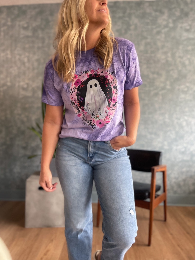 Lavendar Ghosted Tee