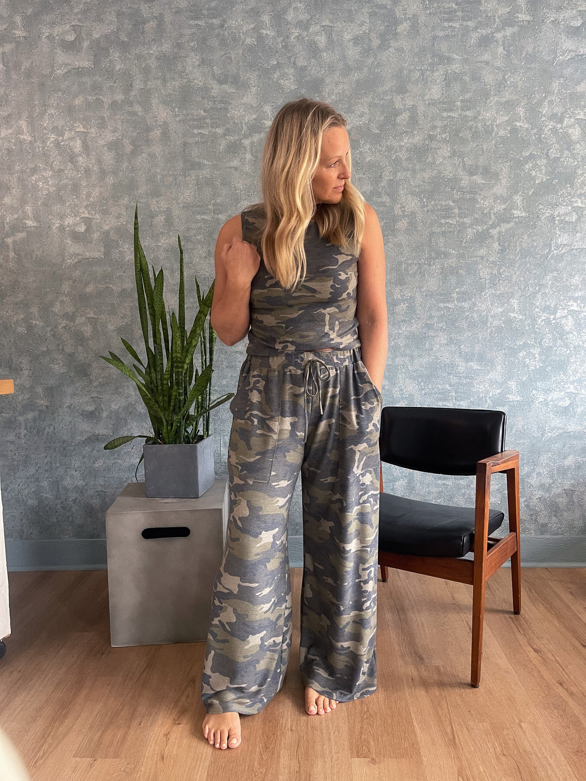 Haven Camo Wide-Leg Pants