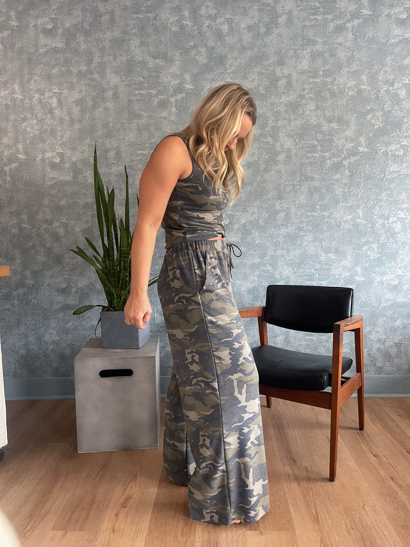 Haven Camo Wide-Leg Pants