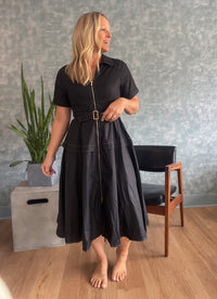 Deidra Belted Midi Dress