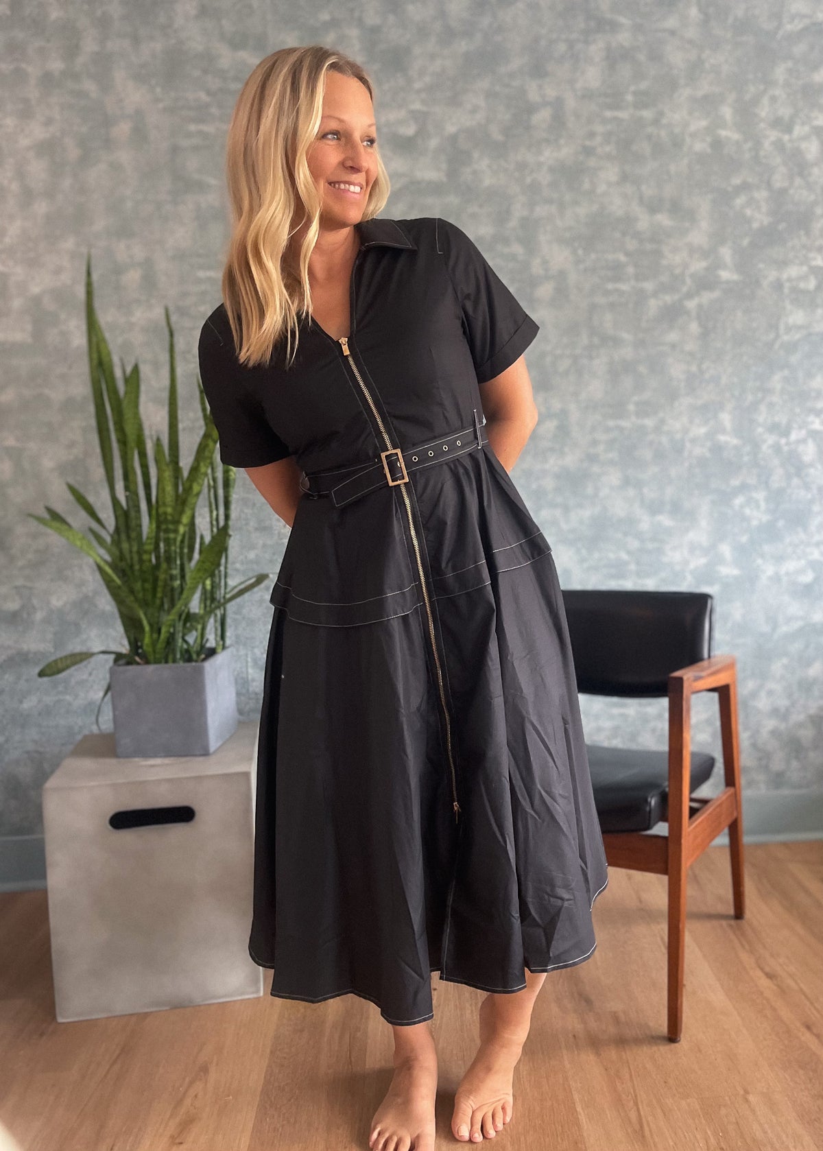 Deidra Belted Midi Dress