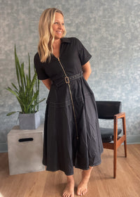 Deidra Belted Midi Dress