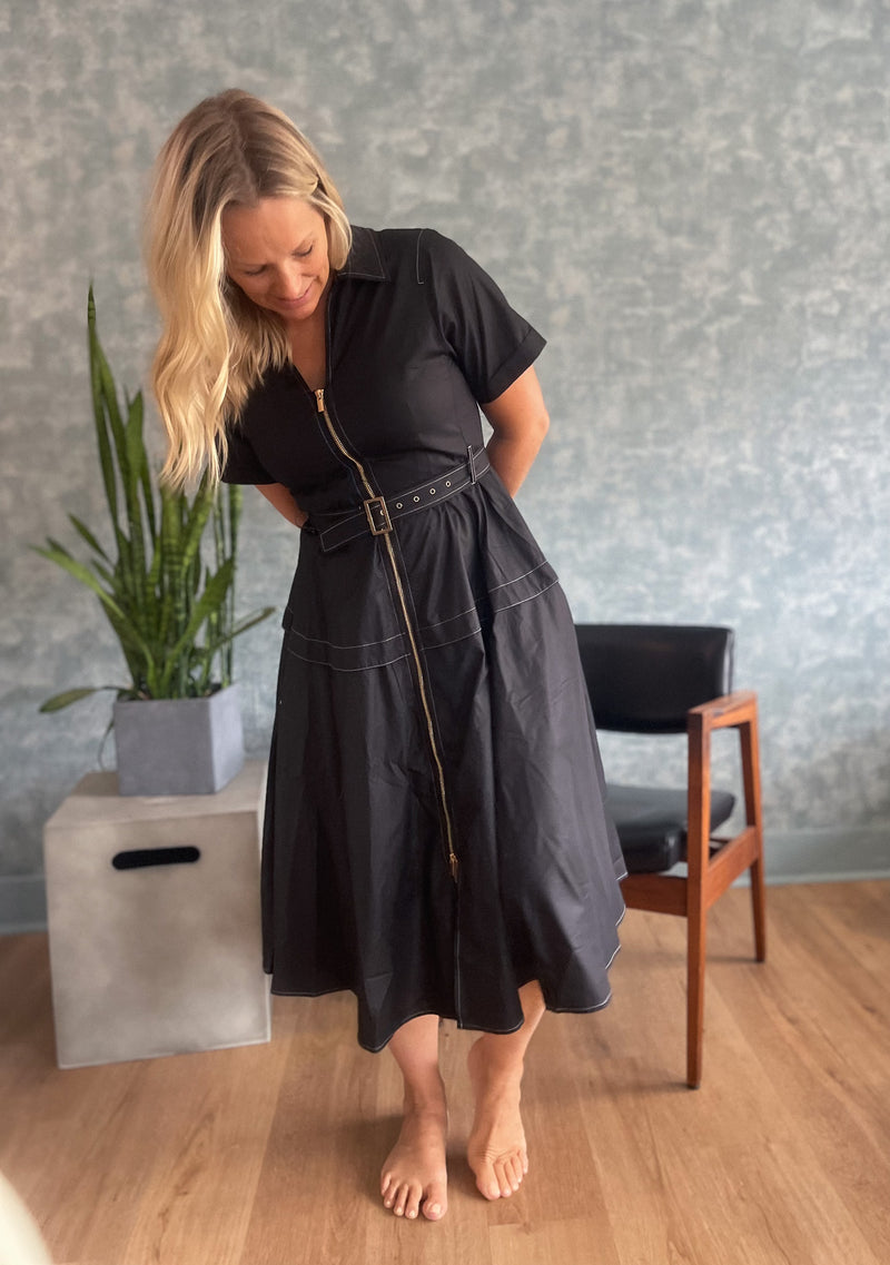 Deidra Belted Midi Dress