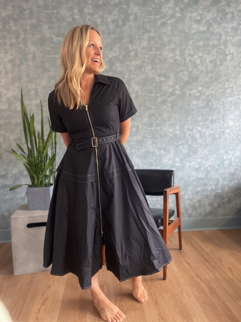 Deidra Belted Midi Dress